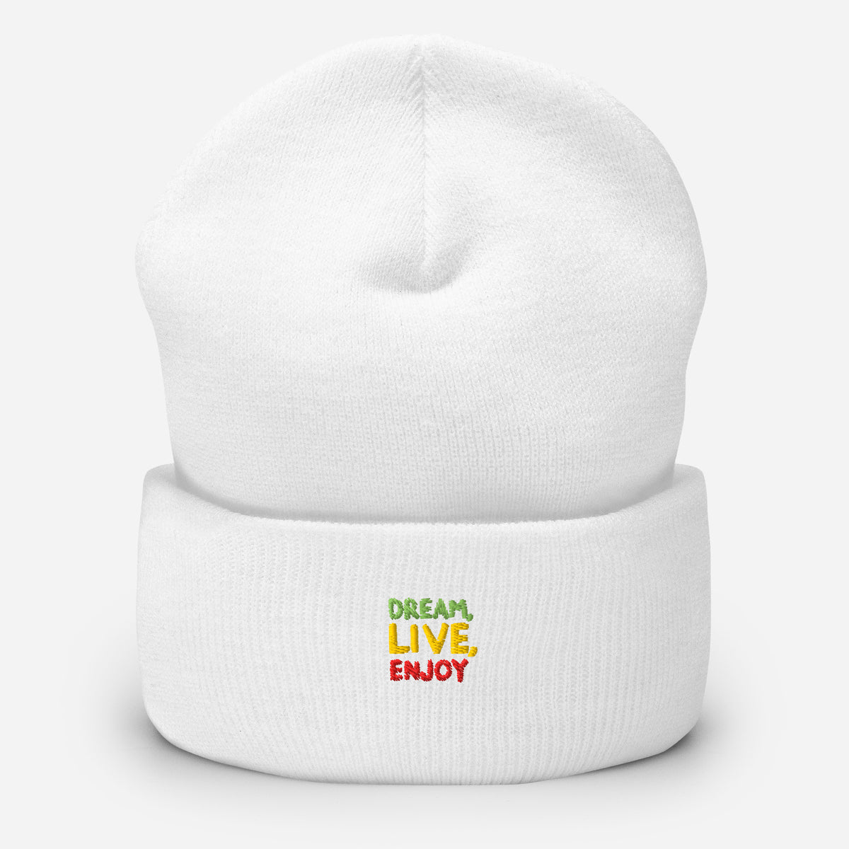 DREAM LIVE, ENJOY CUFFED BEANIE – Rasta Future Apparel