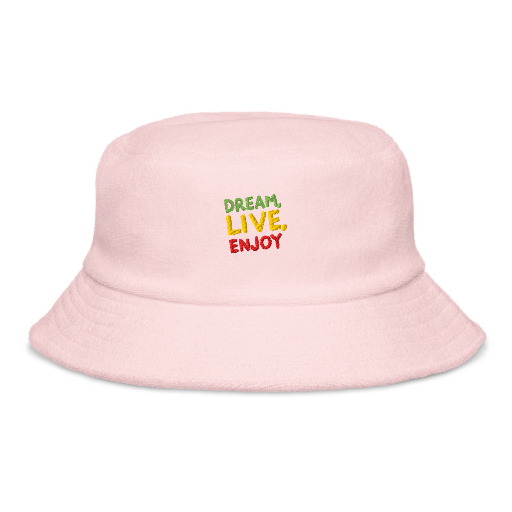 DREAM, LIVE, ENJOY TERRY CLOTH BUCKET HAT – Rasta Future Apparel